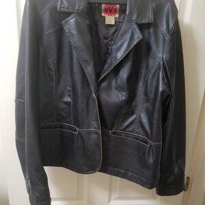 Stressed Faux Leather Jacket
